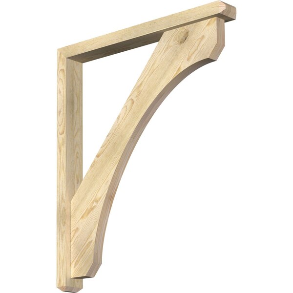 Ekena Millwork Legacy Craftsman Rough Sawn Bracket w/ Offset Brace, Douglas Fir, 4"W x 34"D x 40"H BKT0402X34X40LEC04RDF - main